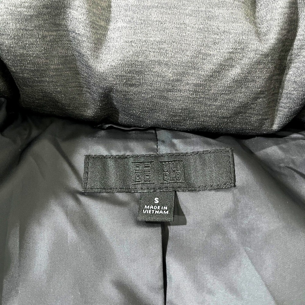 Uniqlo Down Jacket Women Small Grey Puffer Goose Down Feather Long Quilted Warm - Picture 3 of 11